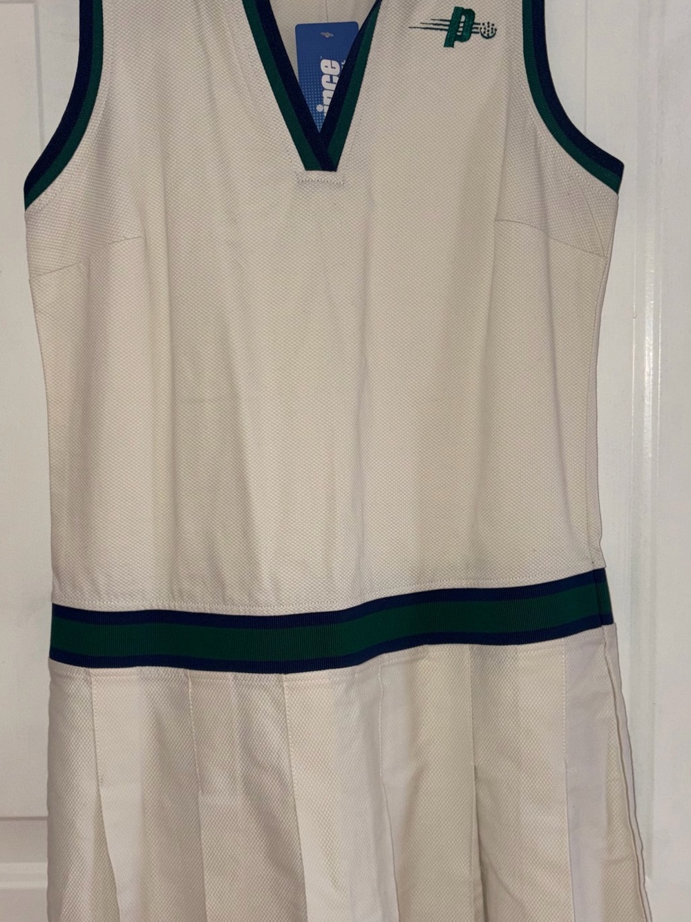 Dress with Green & Navy Trim